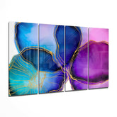 Flower Ink 4 Pieces Mega Glass Wall Art (59"x36") | Insigne Art Design.